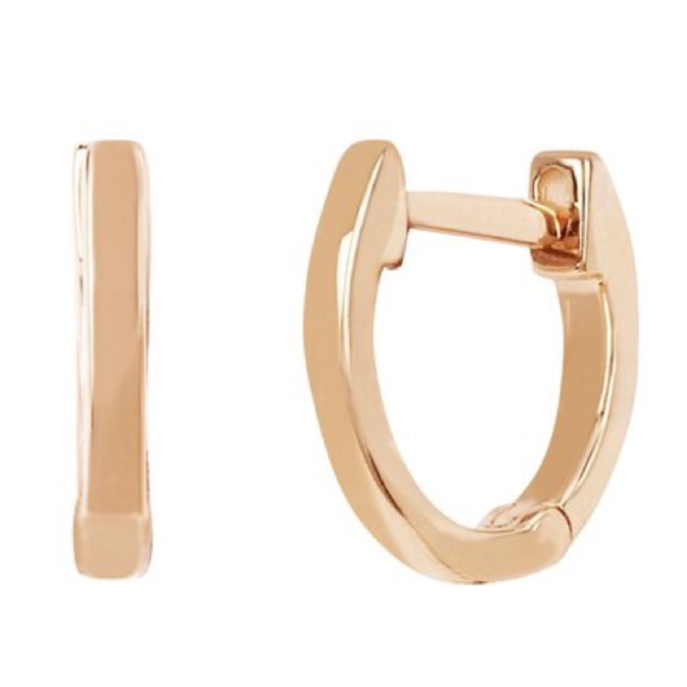 14k Solid Rose Gold Huggies